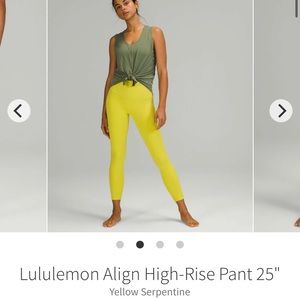 Lululemon Align High-Rise Pant 25"
Yellow Serpentine